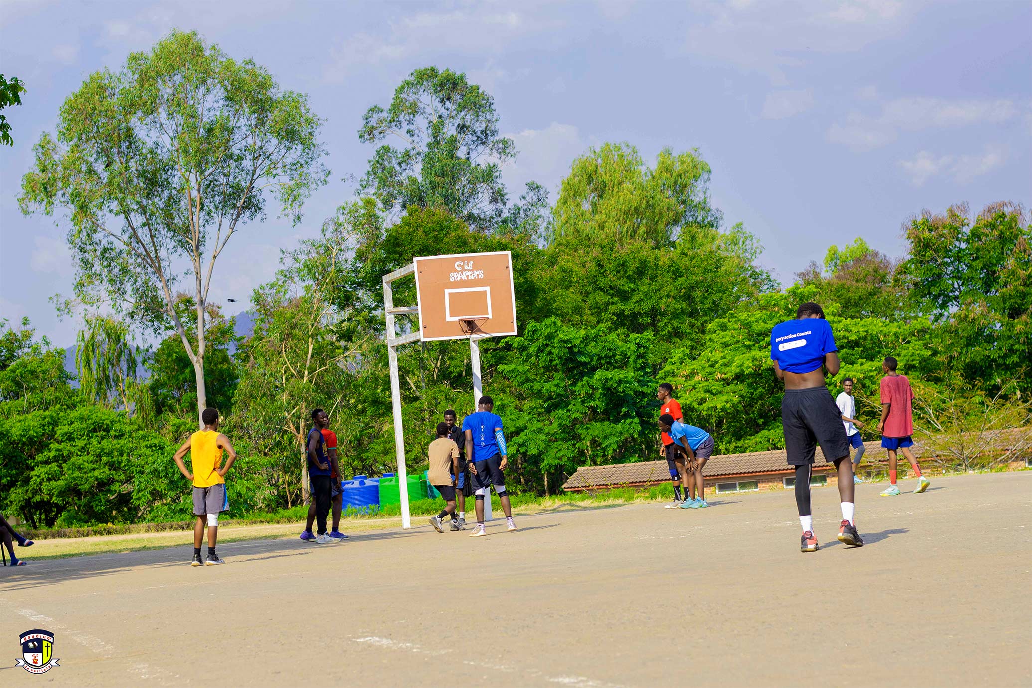 Volleyball game in progress